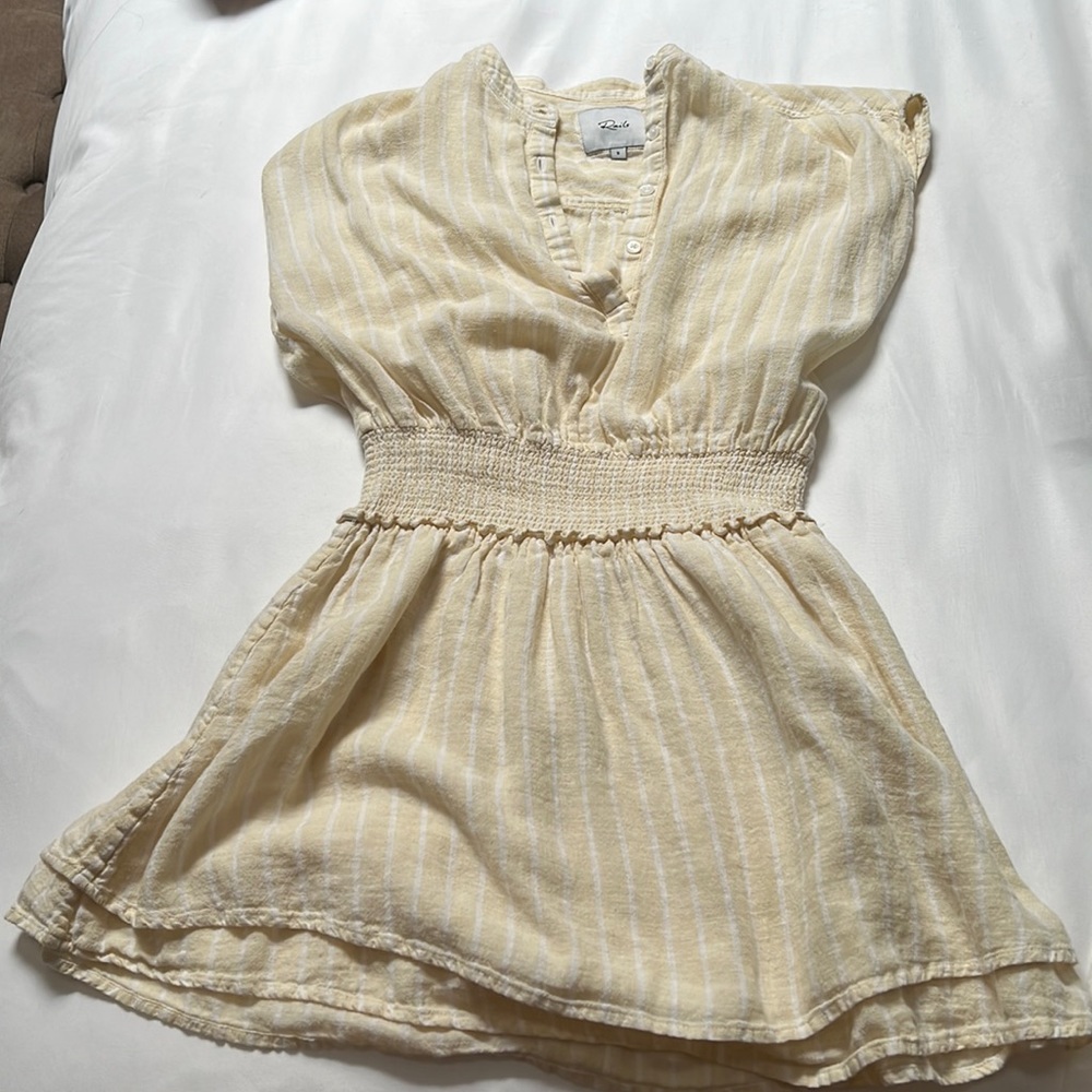 Yellow and white striped romper!